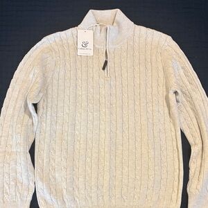 Men's Collars & Co Kensington Cable Knit Quarter Zip Sweater